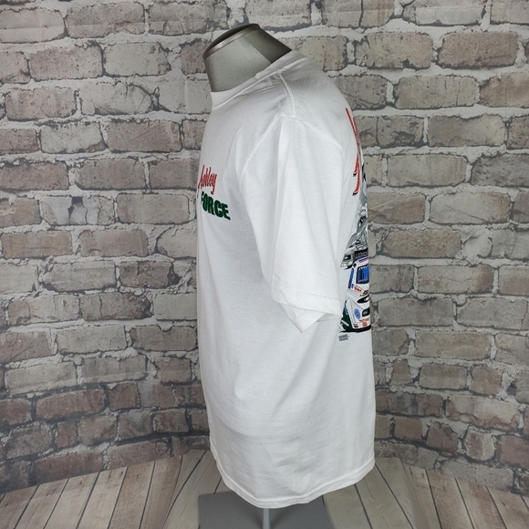 Vintage Drag Racing Ashley & John Force  Mustang Tshirt Medium White - Picture 12 of 13